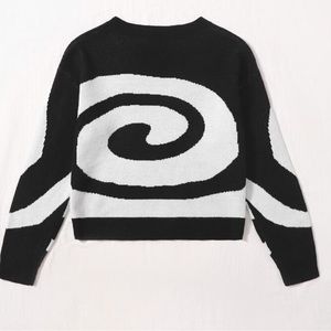 SHEIN black and white swirl sweater size medium